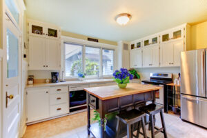 Chalky Painted Kitchen Cabinets